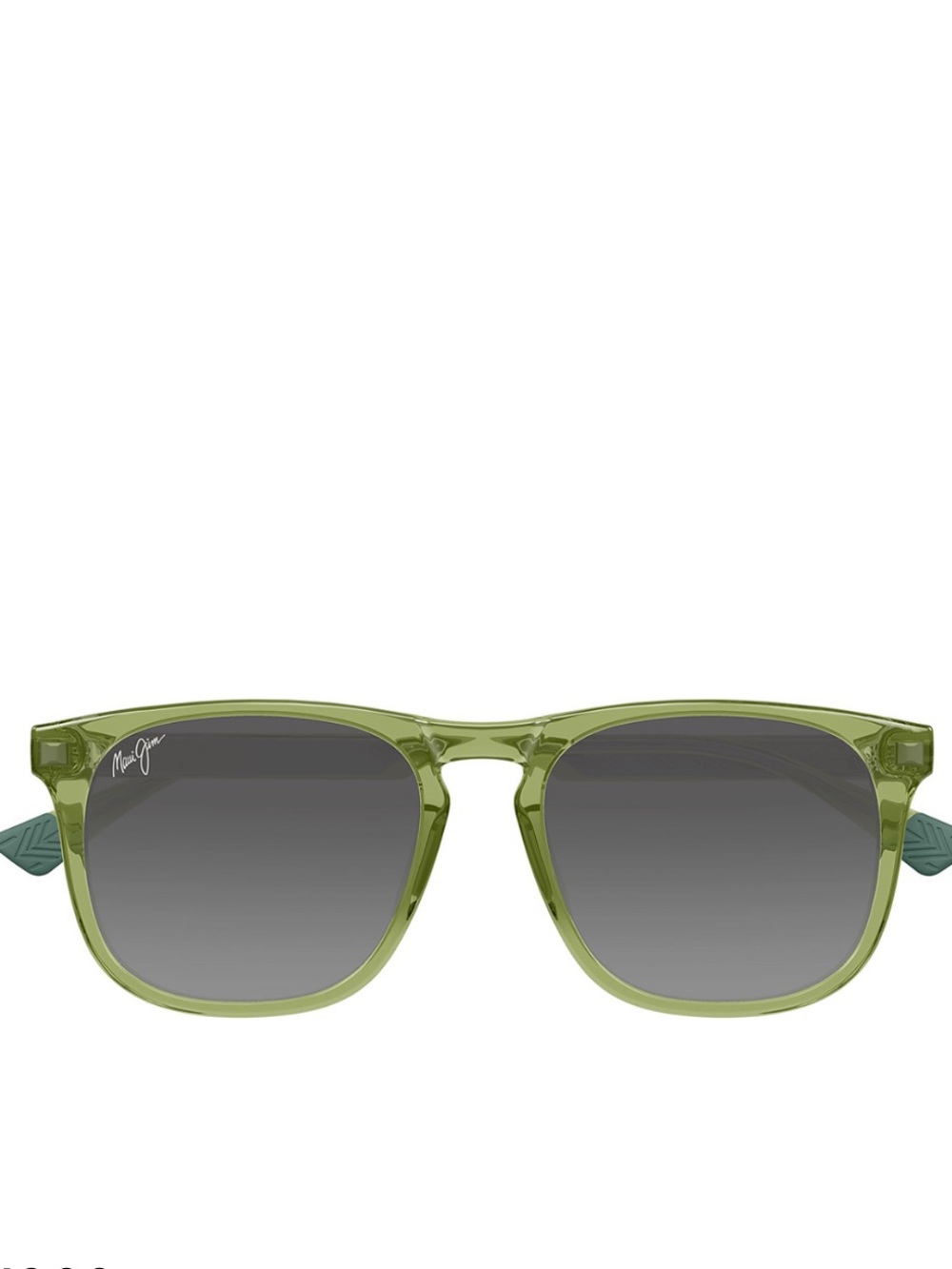 Maui Jim Kupa Translucent Green Square Sunglasses with Gray Gradient Lenses